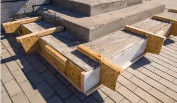 A concrete set of stairs