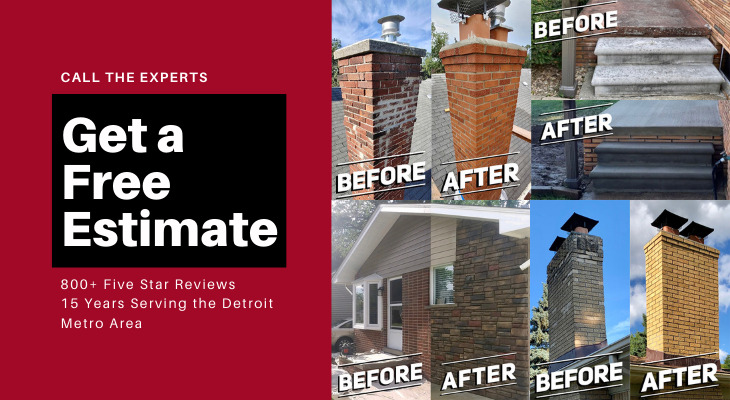 Brickworks Property Restoration infographic advertising before & after photos and a free estimate