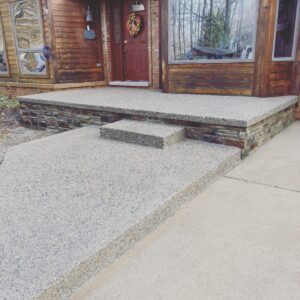 Concrete porch and step